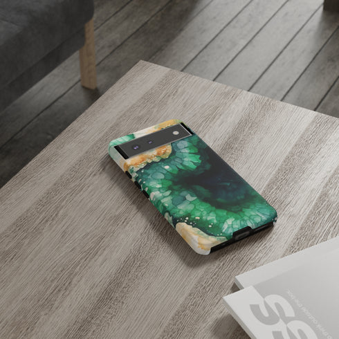 Green Geode in Watercolor - Impact Resistant Phone Case